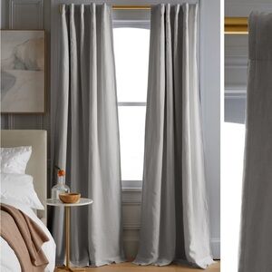NWOT QUINCE Set Of 2 48x84 European Linen Room Darkening Curtains Cloud 7054